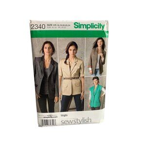 Simplicity Sewing Pattern 2340 Misses' Jackets Sizes 16-24 - uncut